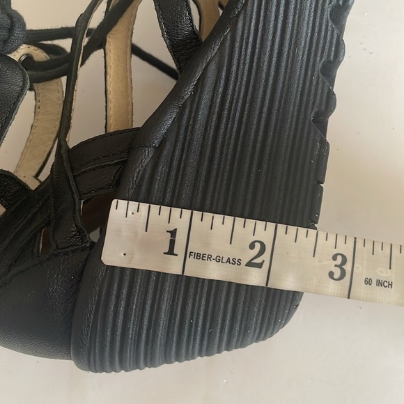 Fly London Yuke Black Wedge Strappy Lace-up Sandals Shoes size 40 EU - Picture 9 of 10